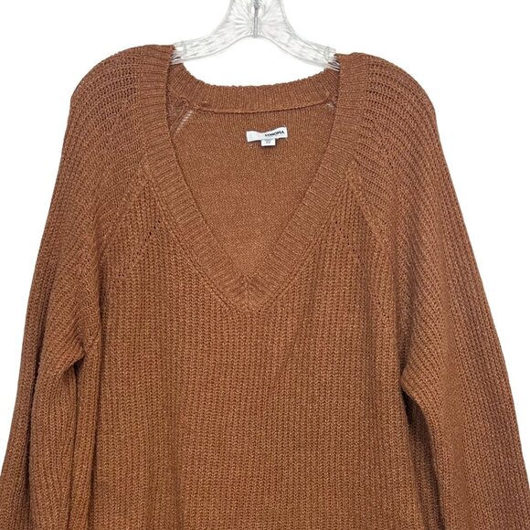 Sonoma Vneck Sweater Womens 2X Rust Brown Color Oversize Winter Fall - Picture 3 of 7